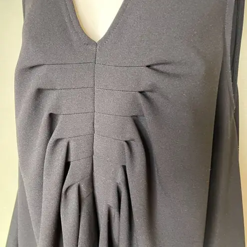 Womens Garcia Black Top Blouse Short Sleeve Flare Flirty Shirt u Size Medium