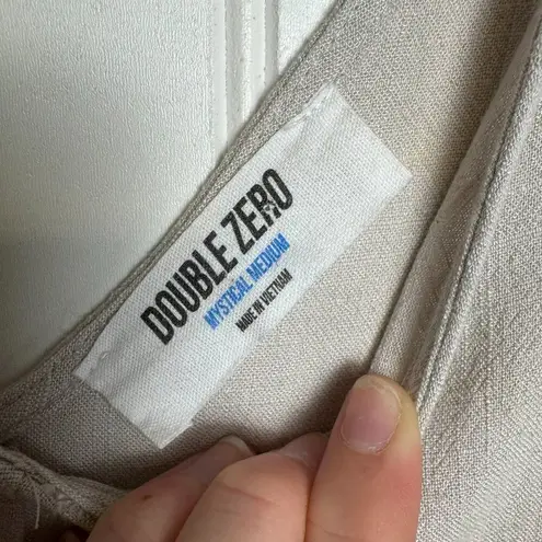 Double Zero  natural linen blend jumpsuit sleeveless size medium I37 - Image 5