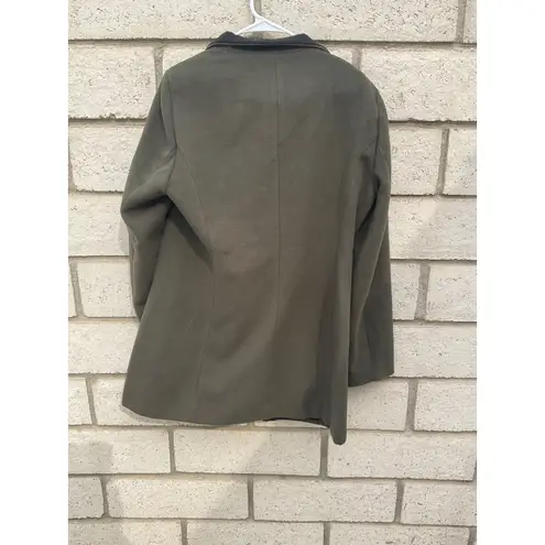 Andrew Marc Women's Green Asymmetrical Zip Front Wool Blend Coat Jacket L