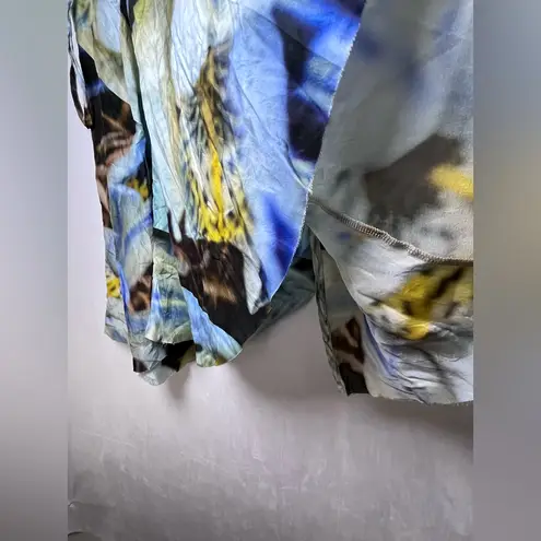 People of the Labyrinths Vtg Silk Wrap Skirt Wmn Med Holland Avant Garde Blue