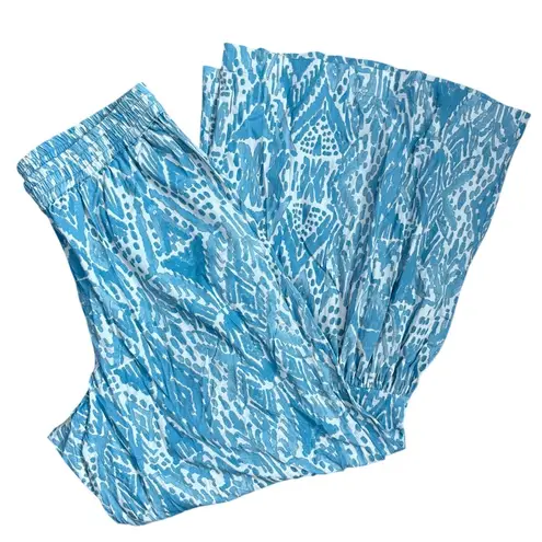 Tolani Collection Rosaleen Blue Aztec Printed Pants Flared Leg Size Small