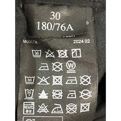 AllSaints Women’s Tapered Cropped Linen Cotton Blend Pants Black 30