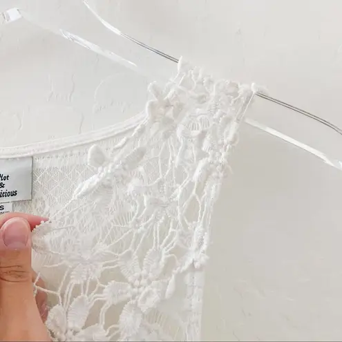 Hot & Delicious white lace orange skirted dress