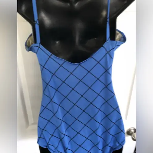 Maxine of Hollywood Blue Diamond One Piece Swimsuit Vintage