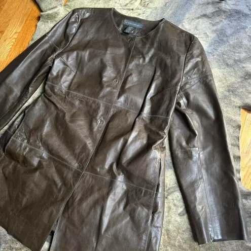 Banana Republic  Olive Green Leather Jacket