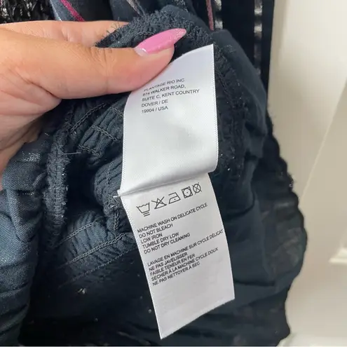 Farm Rio Lurex Stripes Mini Dress One Shoulder Statement Sleeve M