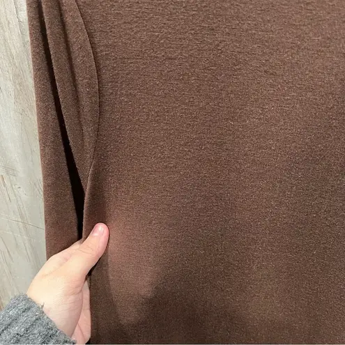 Zenana Premium Brown 3/4 Sleeve Comfy Maxi Dress Pockets Stretchy