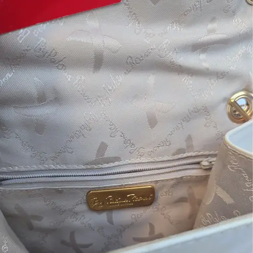 PALOMA PICASSO Vintage Ivory Leather Top Handle Bag made italy