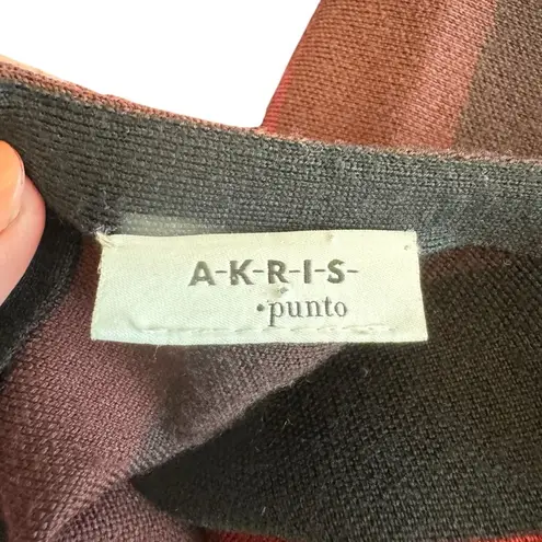 Akris Punto - Elegant Red and Black Striped Wool Dress Sz M