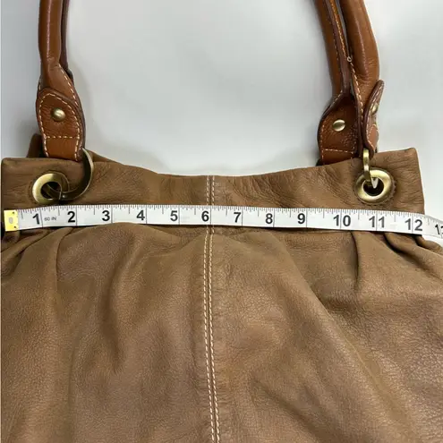 Coldwater Creek Brown Leather Hobo Shoulder Bag Satchel Purse Suede Y2K Boho