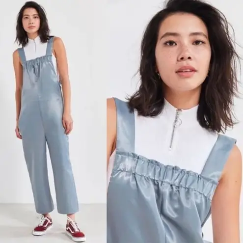 Urban Outfitters  Silence + Noise Margo Satin Wide Leg Bow Jumpsuit Overalls