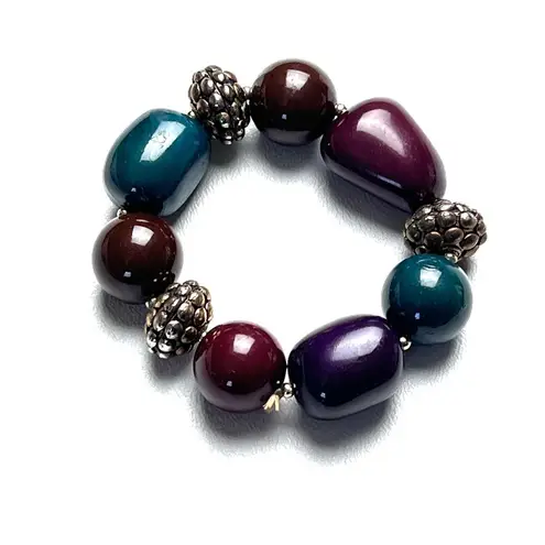None Women's Fashion Beaded Multi-color Stretchy Band Bracelet