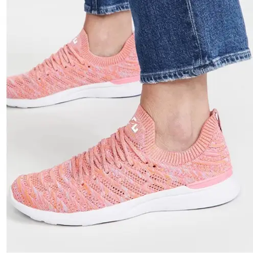 APL TechLoom Wave Sneakers Size 7 Coral Pink White NWOT Athletic Running Shoes