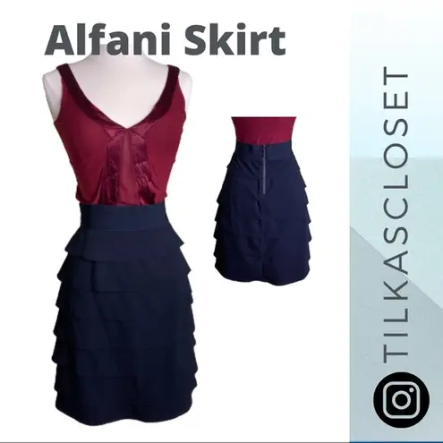 Alfani  Black Ruffle Tiered Skirt