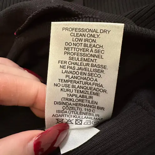 Tibi black ribbed button front sleeveless bodysuit