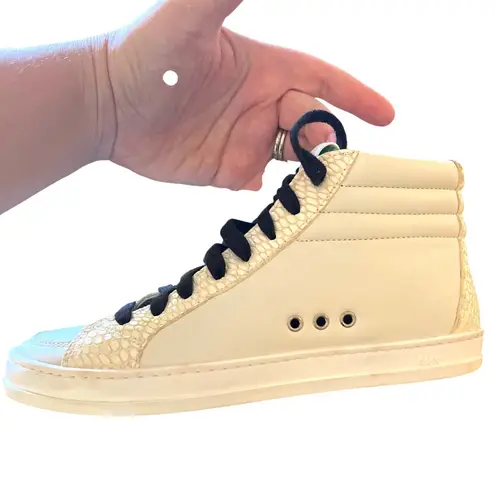 P448 Nautilus High Top Skate Sneakers White Italian Size 35 (US 5) EUC