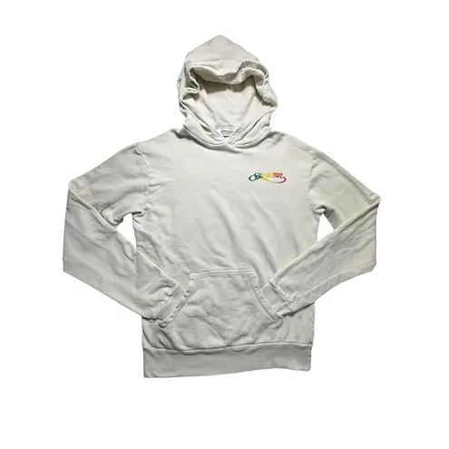 SPRWMN Revolve Sz Small Script Logo Hoodie Sweatshirt Cream Long Sleeve #KL11