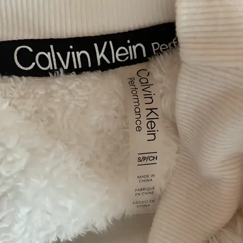 Calvin Klein Cutest  White Furry Cropped Sweater