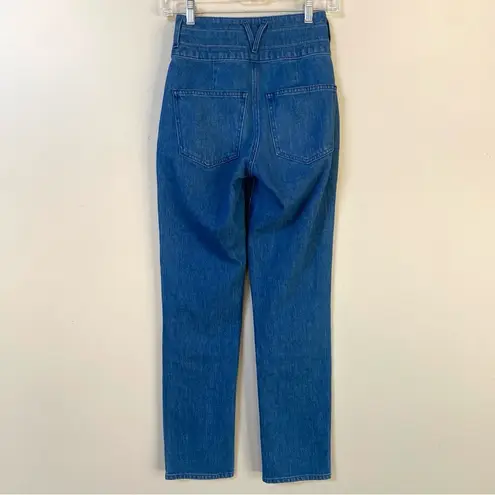 Veronica Beard Logan Slim Straight Extra High Rise Jeans Cornflower Wash Sz 23
