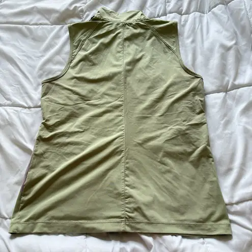 SOMA Jacket Vest Stretch Womens Size Medium Green Purple Short Sleeve Full Zip