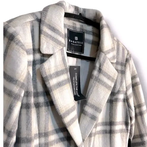 Bagatelle Cropped Blazer Cream, Gray and Beige Women’s Size Medium Single Button