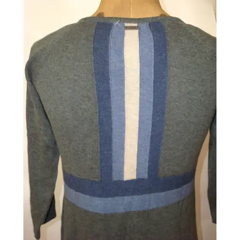 prAna New Womens NWT Yarrah Dress M Dark Gray Blue Tan Organic Cotton Sweater