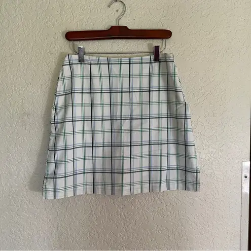 AW Golf by Allyson Whitmore Size 8 Plaid Skorts Blue Green White Pickleball