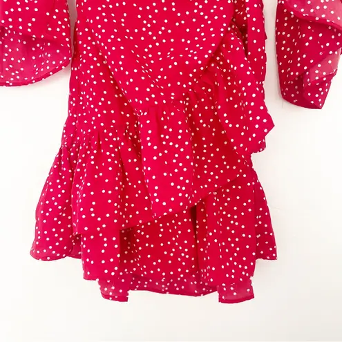 Lulu’s Whole Heart Red Polka Dot Wrap Dress – XS