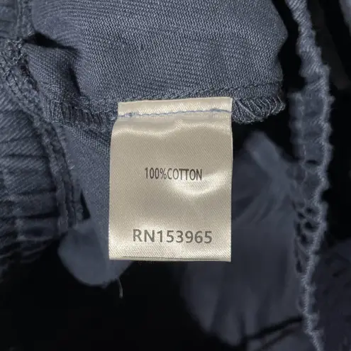 Area Stars New Drawstring Waist Raw Hem Cropped Pants Ali Navy Blue Size Small