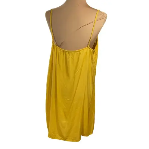 Akemi + Kin Tunic Dress Yellow Gold Slip Embroidery Bell Sleeve Size XL Extra La - Image 13