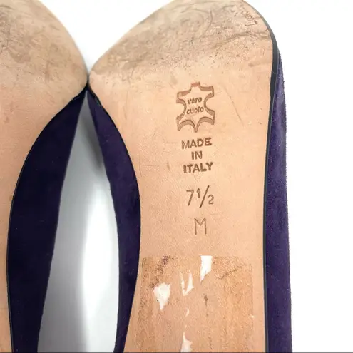 LARRY STUART vintage dark plum suede heels, made in Italy, size 7.5