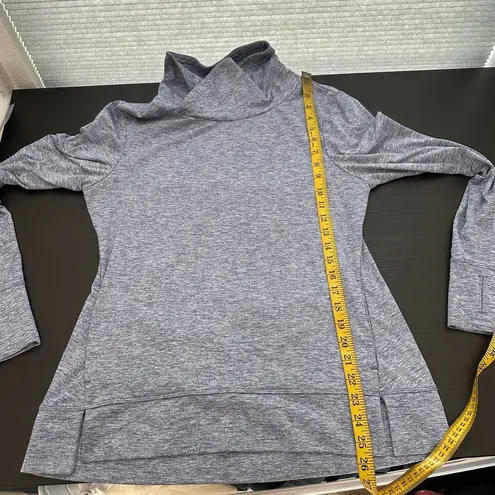 Apana Heathered Blue Cowl Neck Thumbhole Pullover Activewear Top Size Medium