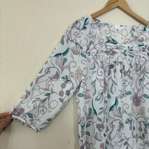 LC Lauren Conrad  Floral Print Blouse Size Medium