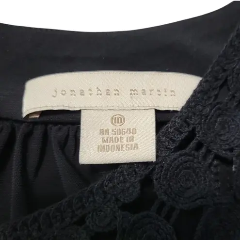 Jonathan Martin Dress Size 10 Blouson Dress Sleeveless Dress Crochet Neckline Women's Dress