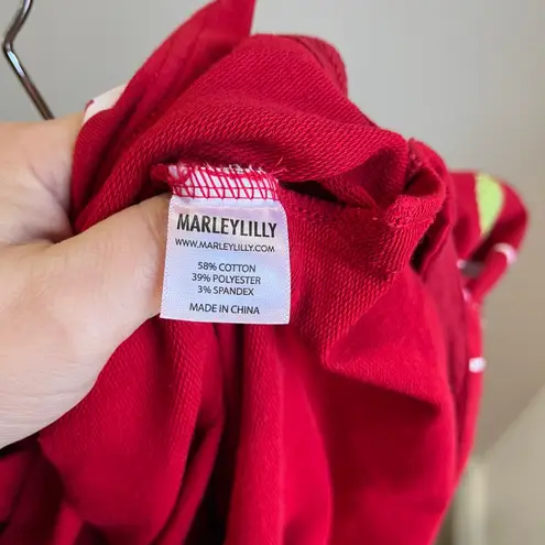 MarleyLilly Holly Jolly Christmas Sweater L/XL Red Lights Graphic