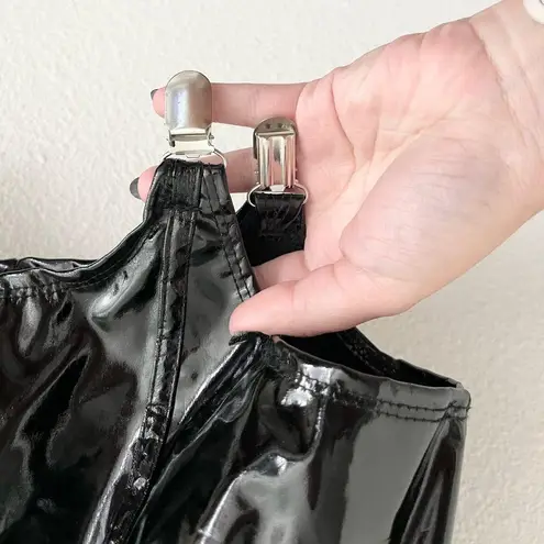 Leg Avenue Sprit Halloween Pat U Down Naughty Cop Black Vinyl Dress Costume S