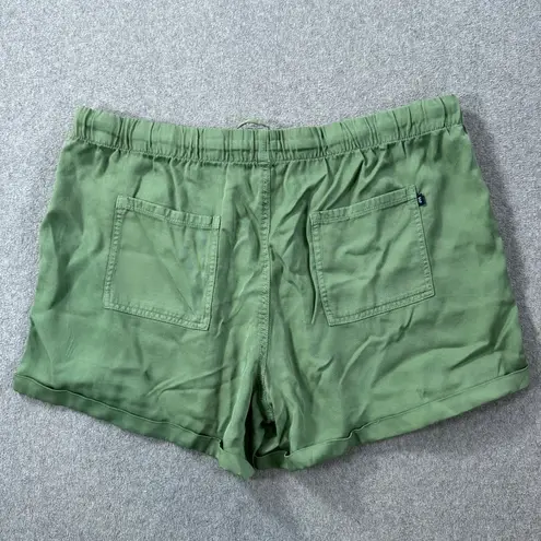 Gap  Pull On Elastic Waist Cuffed Shorts Women's XL Green Pockets Drawstring New - Image 8