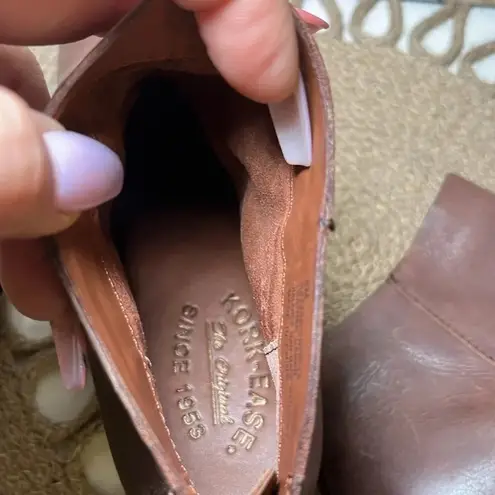 Kork-Ease Kork Ease Brown Leather Kissel Ankle Boots Wrinkle Lagenlook Comfy