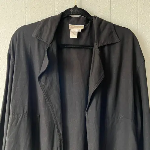 Coldwater Creek Womens Blazer Small Linen Blend Oversized Beachy Career Office