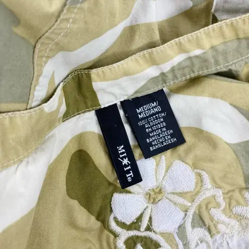 Mixit Camouflage Floral Embroidery Utility Button Down Shirt