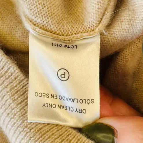 Hilary Radley Cashmere Oatmeal Beige Crewneck Sweater Womens S Minimalist Chic