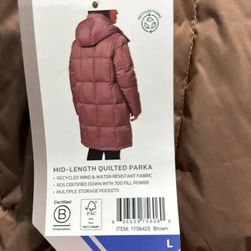 Mondetta Ladies' Square mid-length Quilted Down Parka nwt