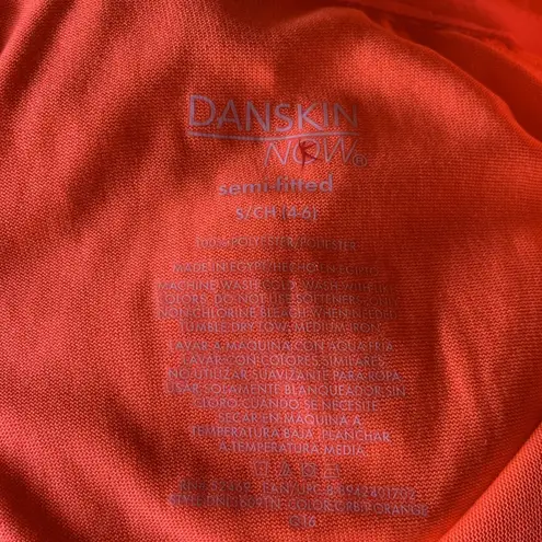 Danskin  Orange Long sleeve, 1/4 Zip, Athletic Top with Thumbholes.