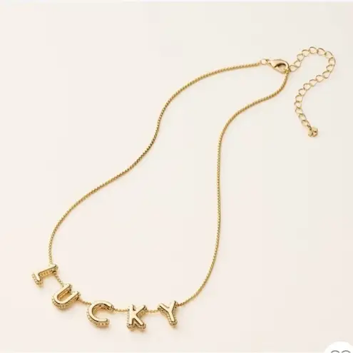 Kate Spade  Bubble chain Gold Necklace with 'LUCKY' Pendant NWT