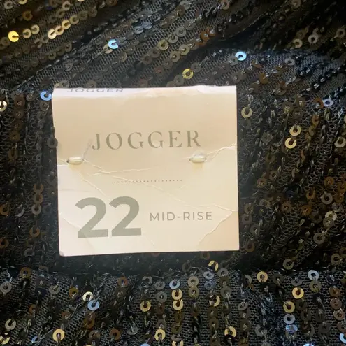Lane Bryant  NWT Sequin Jogger 22 Black Pants Elastic Waist Mid-Rise Pockets NYE - Image 4