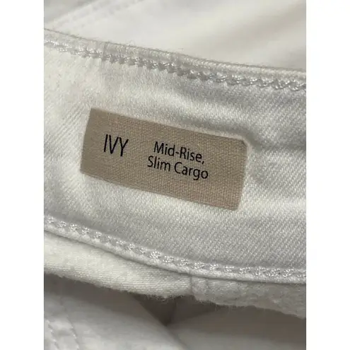 Mavi Women's White Mid Rise Slim Fit Straight Casual Cargo Denim Jeans Size M Size M