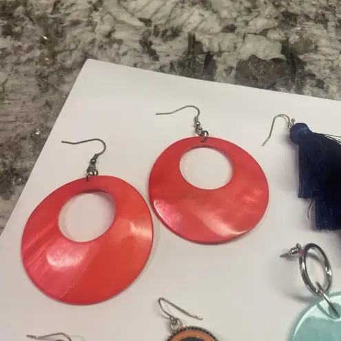 Lot Of 5 Statement Costume Earrings Pierced Dangle