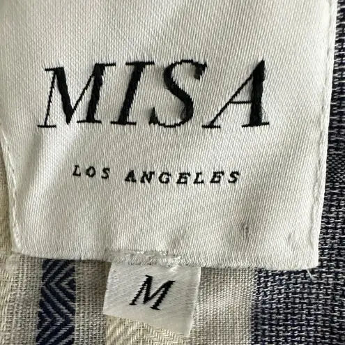 MISA Los Angeles Misa Bohemian Dainty Nicolette Embroidered Striped Off Shoulder Dress Medium