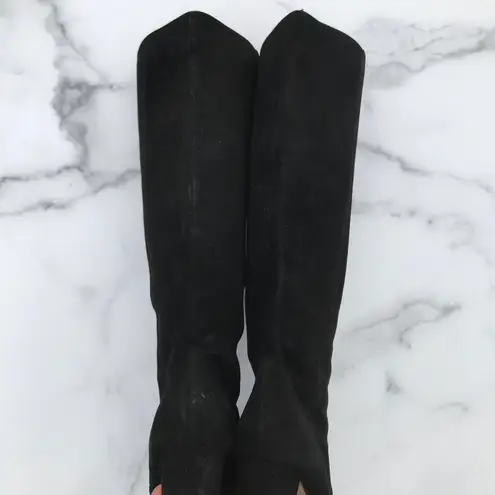 Valentino Garavani Valentino women’s black suede knee high block heel boots size IT 37 US 7