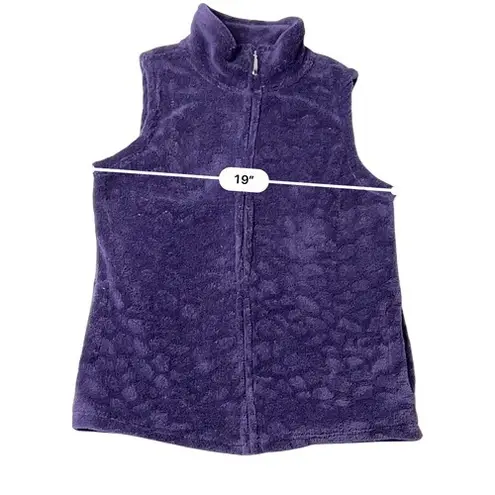 French Laundry French Laundry High Pile Textured Zipper Vest MEDIUM Purple Cozy Outdoor Casual